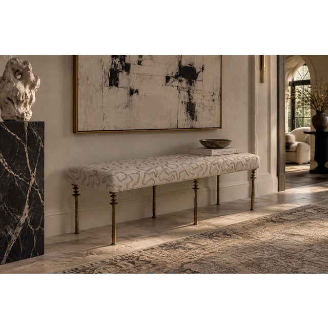 Bourgeois Boheme Atelier Gold Bronze Organic Design Bench- Sorgue Bench For Sale - Image 4 of 8