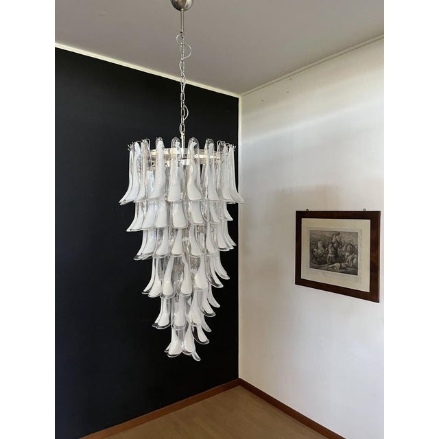 Glass Large Italian Murano Glass Spiral Chandelier, 1990s For Sale - Image 7 of 18