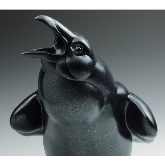 Caw of the Wild by Jeremy Bradshaw | Bronze sculpture of a crow in a calling pose For Sale