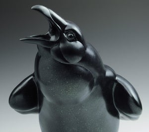 Caw of the Wild by Jeremy Bradshaw | Bronze sculpture of a crow in a calling pose