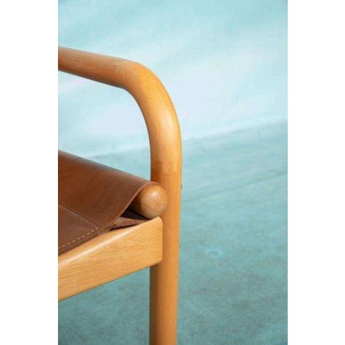 Danish Safari Armchair in Beech Wood and Leather, 1970s For Sale - Image 12 of 18