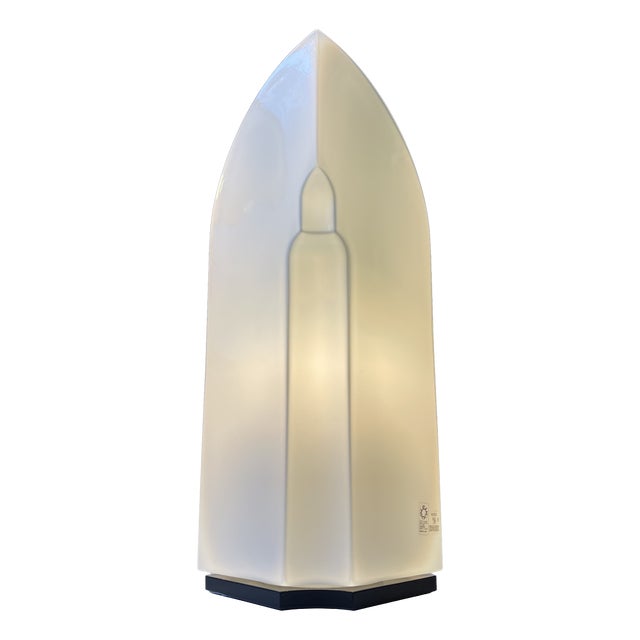 Large Tiki Table Lamp in White Murano Glass by Kazuhide Takahama for Leucos, 1980s For Sale