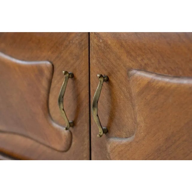 1950s Mid-Century Italian Nightstands in Wood and Glass, 1950s, Set of 2 For Sale - Image 5 of 12