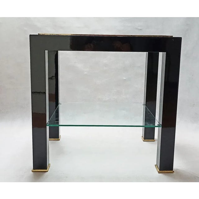 Glass Table in Metal and Brass, 1960s For Sale - Image 10 of 13