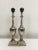 Gorgeous contemporary polished nickel set of table lamps. They are urn-shaped design, very elegant with beautiful...