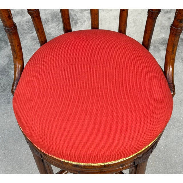 Tommy Bahama Island Estate Faux Bamboo Swivel Barstools, Set of Four For Sale - Image 9 of 12