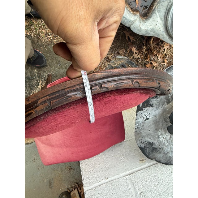 Late 20th Century Pair Vintage Louis XVI Style Balloon Back Walnut Upholstered Dining Side Chairs For Sale - Image 11 of 15