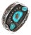 6.25" Jj Navajo Sterling and Turquoise Shadowbox Cuff Bracelet For Sale