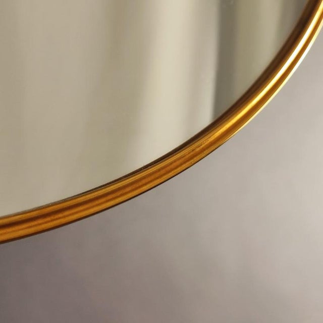 Vintage Round Brass Mirror, 1970s For Sale - Image 4 of 6