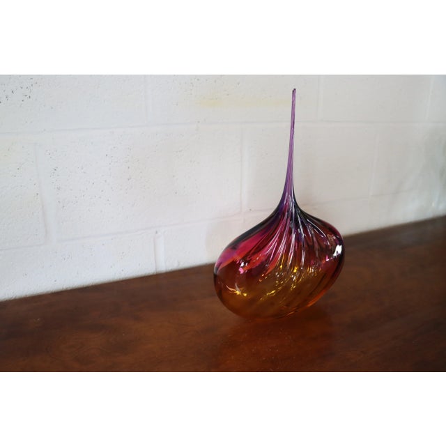 Art Glass Teardrop Vase For Sale - Image 4 of 9