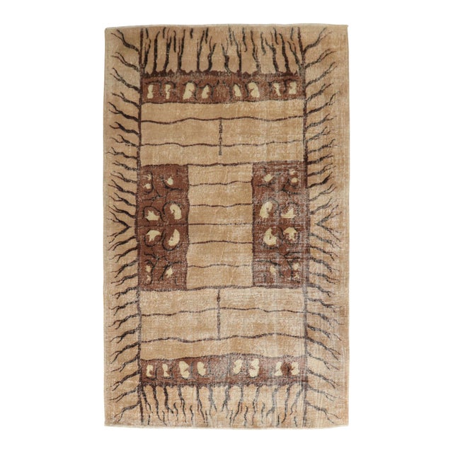Zabihi Collection Turkish Deco Zeki Muren Eclectic Rug For Sale