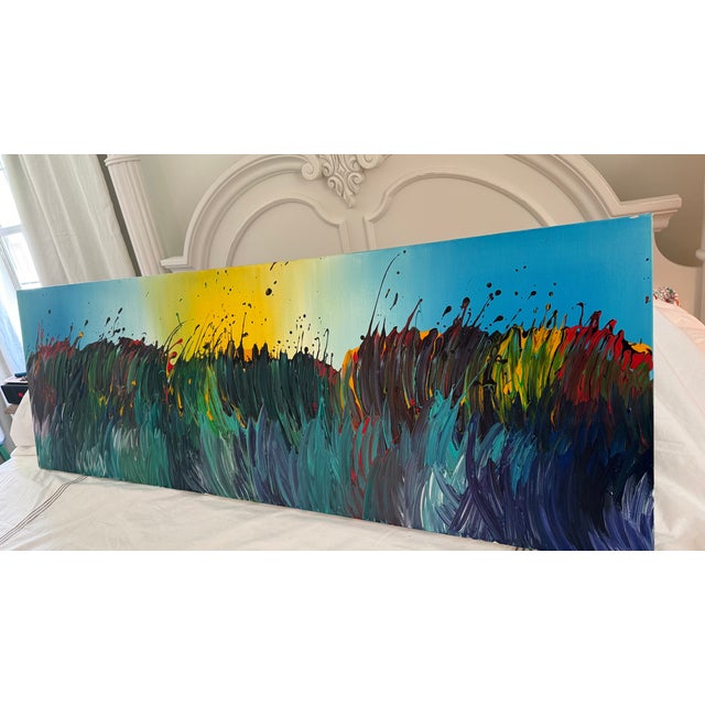 Large Vincent Golshani Contemporary Coastal Abstract Painting For Sale - Image 4 of 7