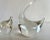 Art Deco Mid 20th Century Pair of Hollywood Regency Glass Swans Figurines For Sale - Image 3 of 5