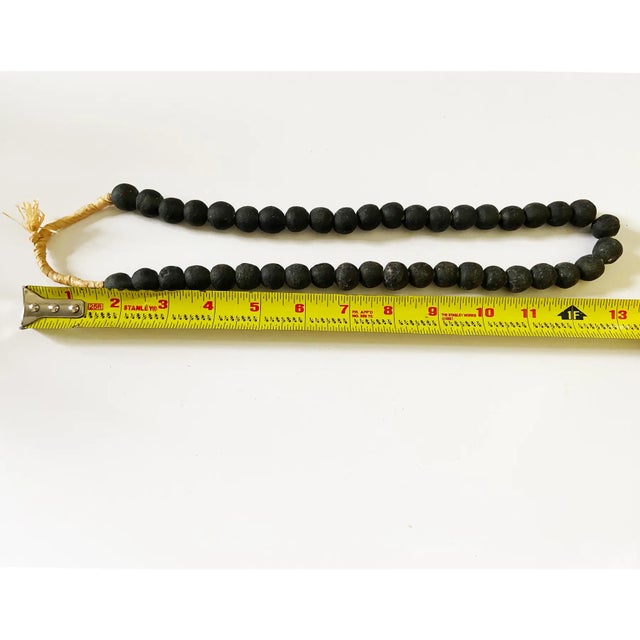 1980s African Black Glass Trading Beads String For Sale - Image 5 of 6