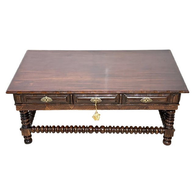 Wood 18th Century Portuguese Hand Carved and Turned Rosewood Coffee Table For Sale - Image 7 of 9