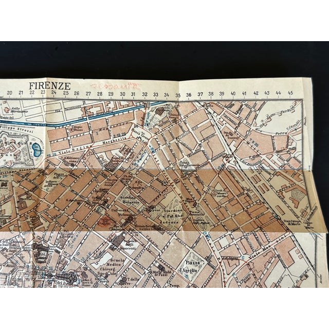 1930s Vintage Map of Florence Italy For Sale - Image 4 of 12