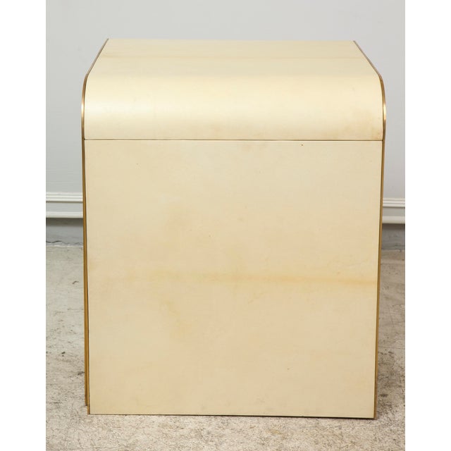 Not Yet Made - Made To Order Bespoke Parchment Nesting Tables With Bronze Banding - Set of 2 For Sale - Image 5 of 6