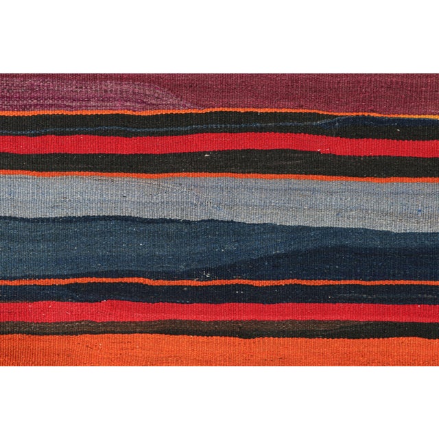 Traditional Vintage Shahsavan Persian Kilim With Vibrant Polychromatic Stripes - Rug & Kilim For Sale - Image 3 of 7
