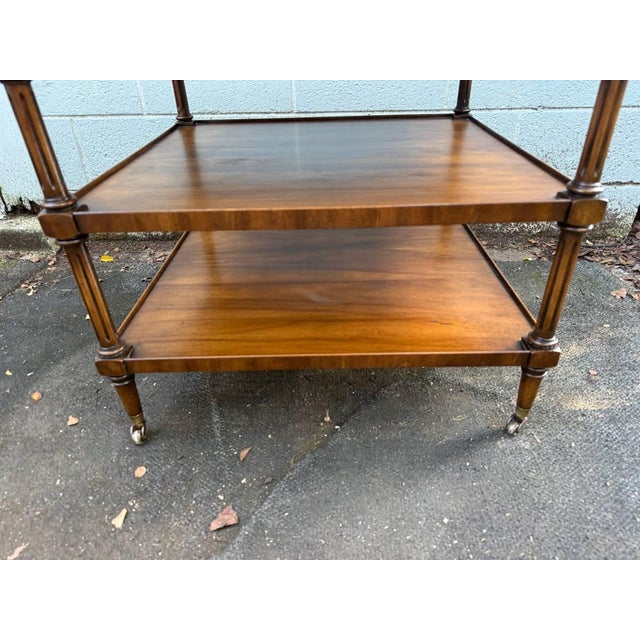 Vintage English Regency-Style Three-Tier Etagere or Side Table by Weiman For Sale - Image 12 of 16