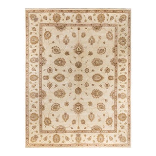 Oushak, One-of-a-Kind Hand-Knotted Area Rug - Ivory, 9' 2" x 12' 1" For Sale