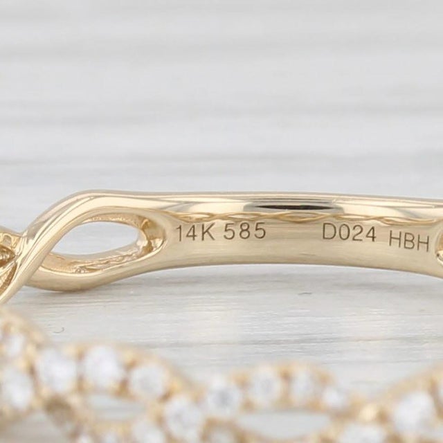 New 0.24ctw Diamond Stackable Ring 14k Yellow Gold Wedding Band Size 7.5 For Sale In Greensboro - Image 6 of 8