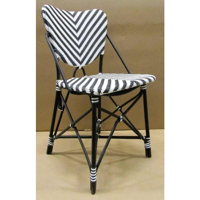 Contemporary Eichholtz Colony Rattan Chevron Dining Side Chair For Sale - Image 3 of 11