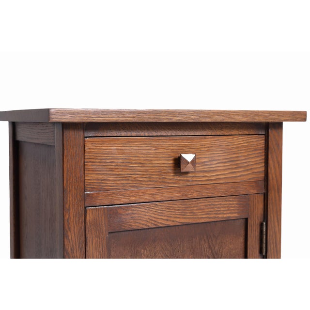 Mission 1 Door 1 Drawer Nightstand - Walnut Stain For Sale - Image 4 of 10