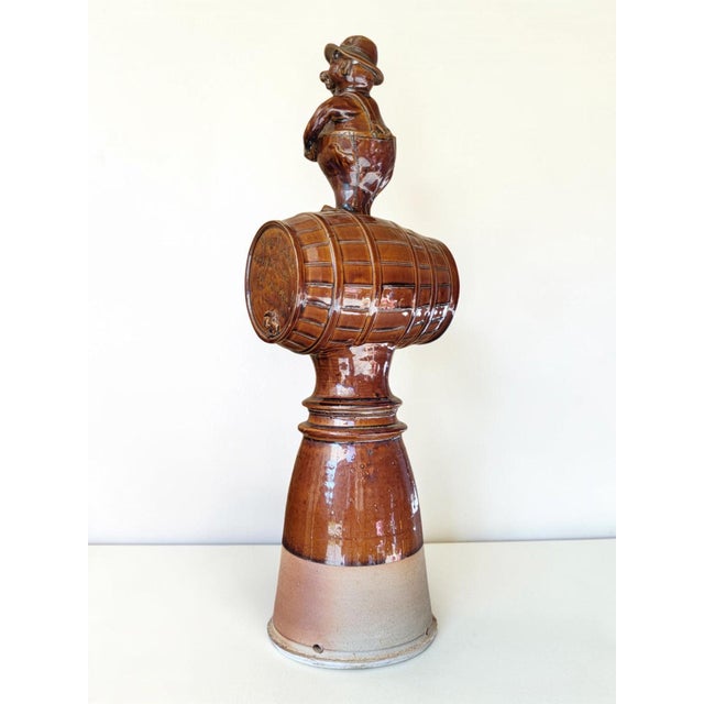 Stoneware sculpture / Roof finial signed Seguin (Jean Claude and Sabine) / Puisaye Height 64 cm Base diameter 18.5 cm...