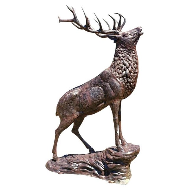Stag Sculpture in Bronzed Aluminium For Sale - Image 9 of 9