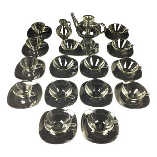 Glass Tea Service by Heinrich Löffelhardt for Schott & Gen. Mainz, 1955, Set of 17 For Sale