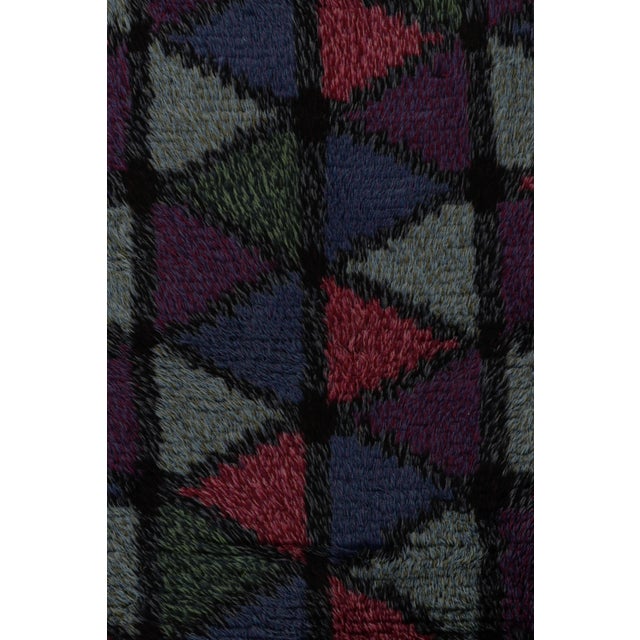 Vintage Swedish Rya Rug, Colorful Scandinavian Geometric Patterns - Rug & Kilim For Sale In New York - Image 6 of 8