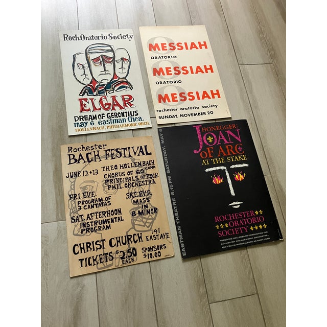 Lot of 4 Vintage Lobby Cards From Rochester Oratorio Society For Sale - Image 4 of 9