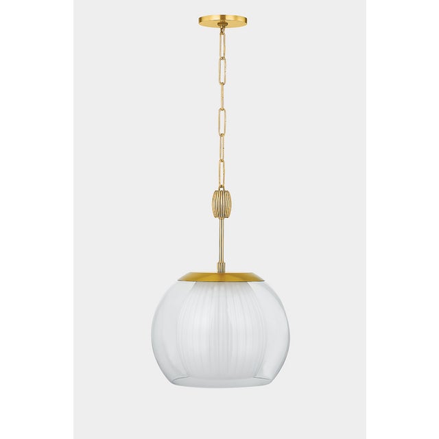 2020s Hudson Valley Lighting Clementon 17 in. 1 Light Pendant in Aged Brass Finish For Sale - Image 5 of 10