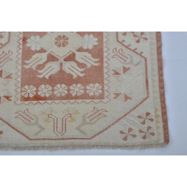 1960s Muted Modern Design Faded Wool Runner Csrpet For Sale - Image 9 of 11