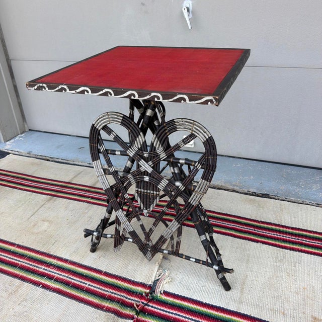 Antique Adirondack Bentwood Twig Side Table With Heart Motif, Circa 1920s For Sale - Image 13 of 18