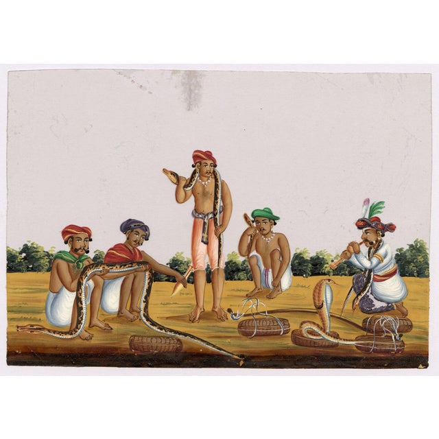 Indian Company School, Snake Charmers, 1800s, Gouache on Paper For Sale - Image 5 of 9