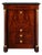 French Empire Secretaire in Flame Mahogany with Black Marble Top, 1800s For Sale