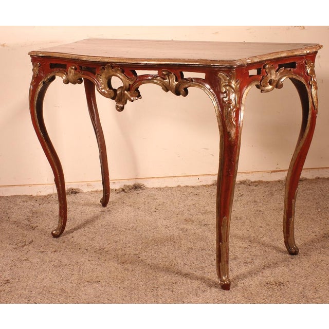 Louis XV Console in Polychrome Wood, Italy For Sale - Image 15 of 15