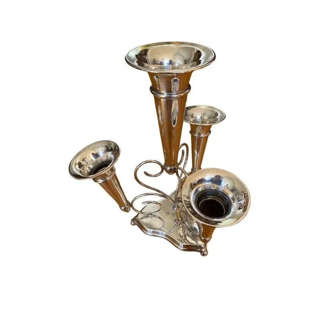 English Antique Marples & Co Silver-Plate English Epergne Centerpiece For Sale - Image 3 of 7