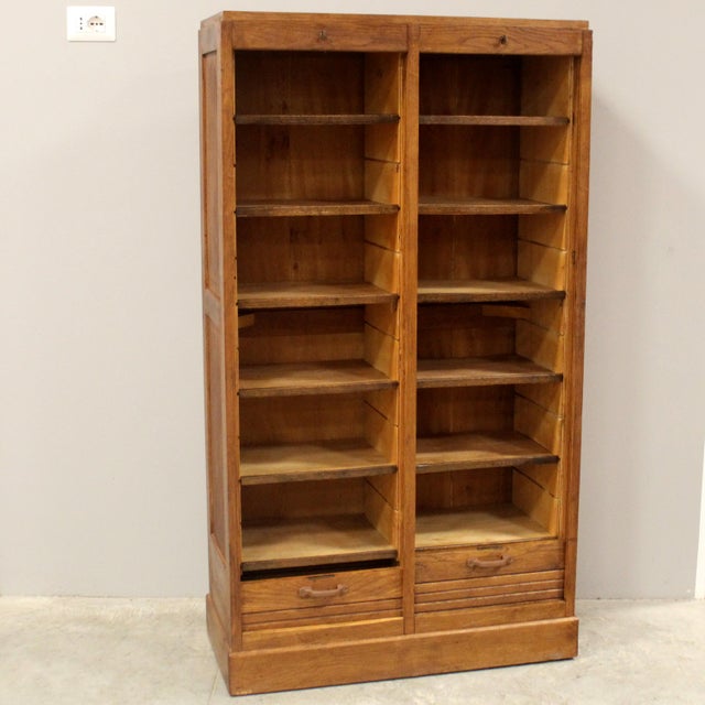 1930s Vintage Filing Cabinet in Oak, 1930s For Sale - Image 5 of 12