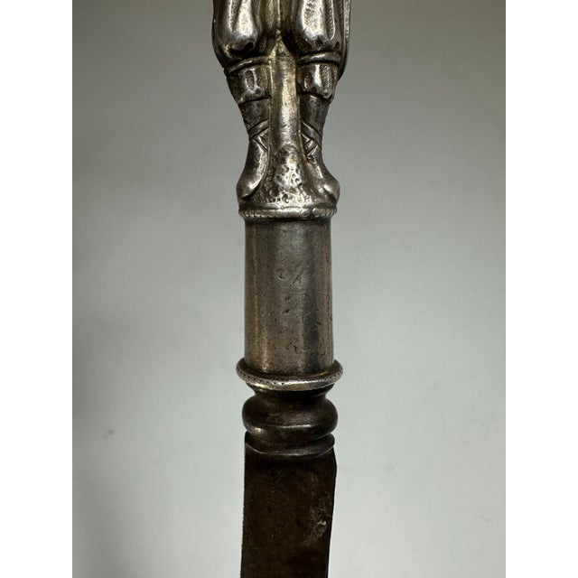 17th Century 17th Century Dutch Solid Silver Figural Knife & Fork Set For Sale - Image 5 of 10