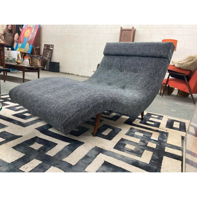 A phenomenal and rare 108-C wave lounge chair by Adrian Pearsall for Craft Associates. Recently reupholstered in gray and...