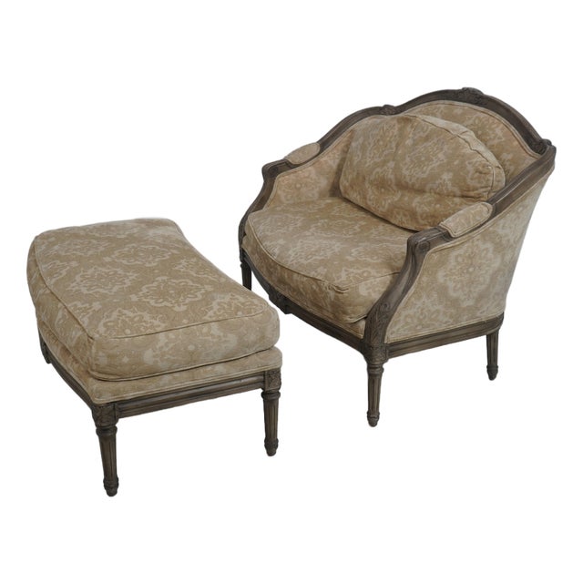 Harden French Louis XVI Loveseat & Ottoman For Sale