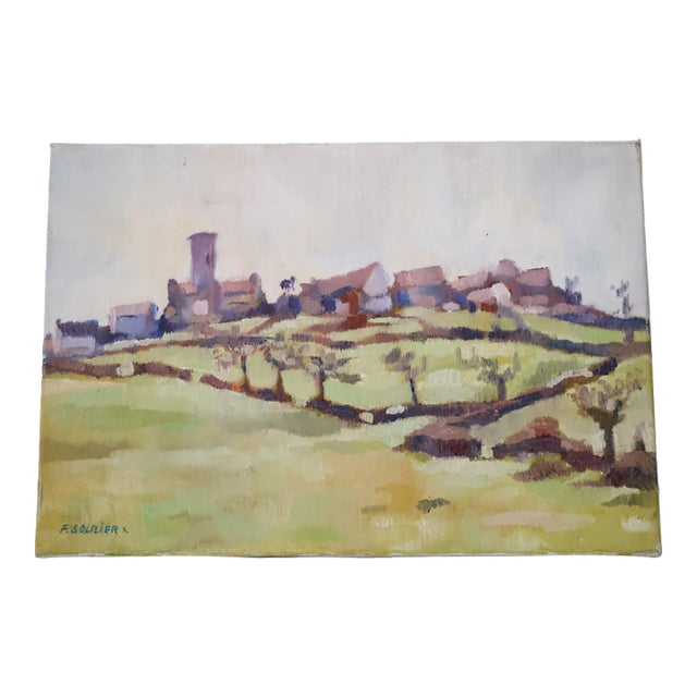 Mid-20th Century French Vineyard Scene Painting For Sale