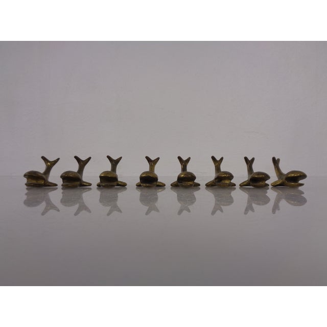 Gold Whale-Shaped Brass Paperweights or Knife Rests in the style of Walter Bosse, Austria, 1950s, Set of 4 For Sale - Image 8 of 18