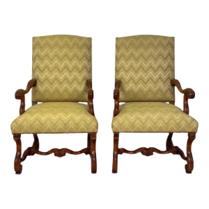 Circa 1650 Louis XIV Armchairs, France, a Pair
