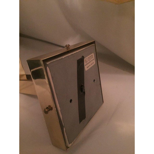 Gold Vintage Modern Square Arm Wall Lamps Heavy Brass in the Style of Karl Springer - a Pair For Sale - Image 8 of 12