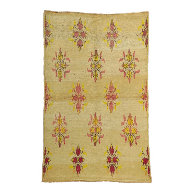 Vintage Turkish Oushak Rug - 04'06 X 07'01 For Sale