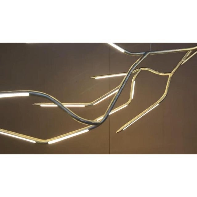 Metal Dafne 160 Silvered Brass Finish Pendant Lamp by Morghen Studio For Sale - Image 7 of 9