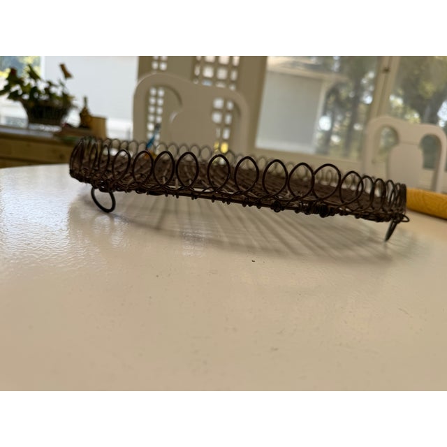 Antique Woven Wire Tray For Sale - Image 10 of 11